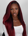O.U Style Wine Red Long Glueless Natural Wig-10
