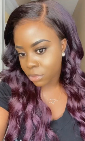 Fashionable wave purple wig easy to wear