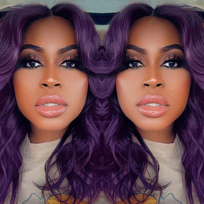 Purple Glueless Hand Stitched High End Quality Wigs-140%(Extra Thick As In Video)-10