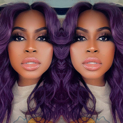 Purple Glueless Hand Stitched High End Quality Wigs-140%(Extra Thick As In Video)-10
