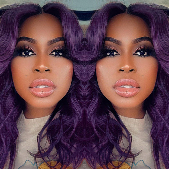 Purple Glueless Hand Stitched High End Quality Wigs-140%(Extra Thick As In Video)-10