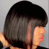 Glueless Natural Black Color  Bob Wig-140%