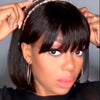 Glueless Natural Black Color  Bob Wig-140%
