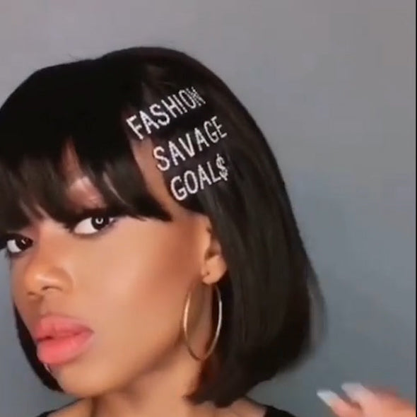 Glueless Natural Black Color  Bob Wig-140%