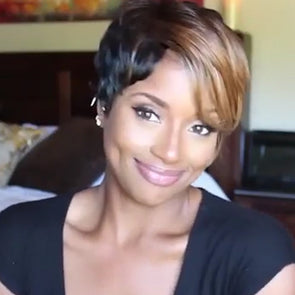 Short Pixie Cut Straight Layered for Black Women-140%