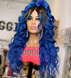 Blue Glueless Hand Stitched High End Quality Wigs-140%(Extra Thick As In Video)-15