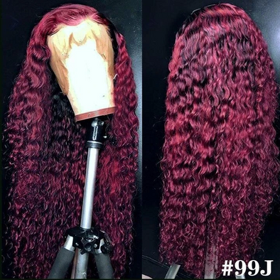 13*4  PRE PLUCKED BRAZILIAN CURLY WIG FOR DARK BROWN WOMEN VIRGIN HAIR COLOR WIG