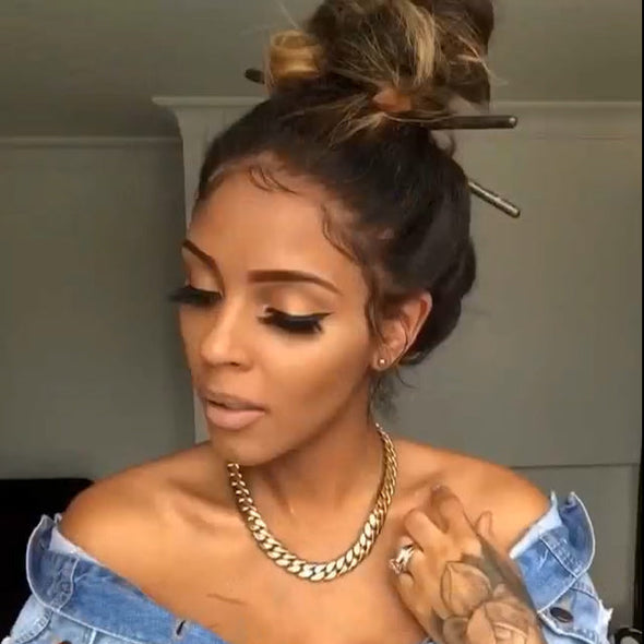 Black Gradient Champagne Body Wave Wig-140%(Extra Thick As In Video)