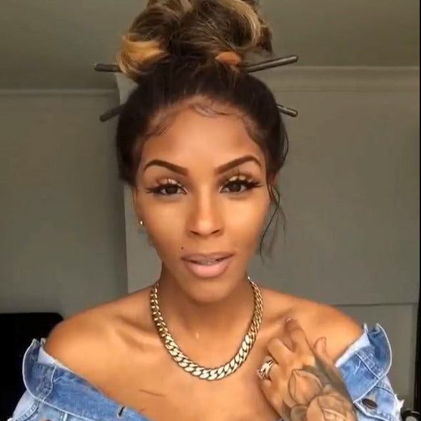 Black Gradient Champagne Body Wave Wig-140%(Extra Thick As In Video)