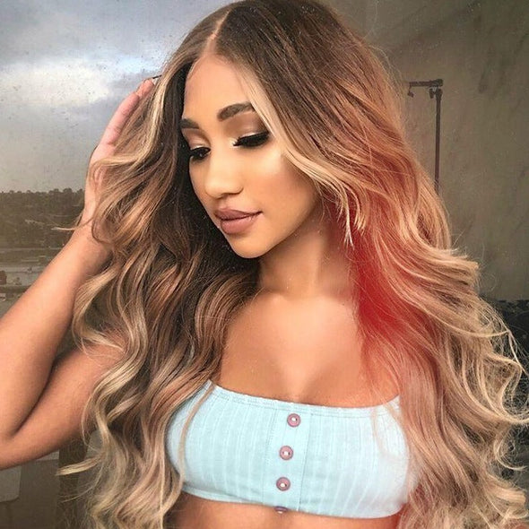 Brown wavy hair