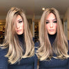 Medium long blond hair