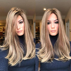 Medium long blond hair