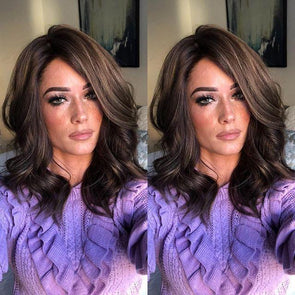 Beauty brown short wavy hair