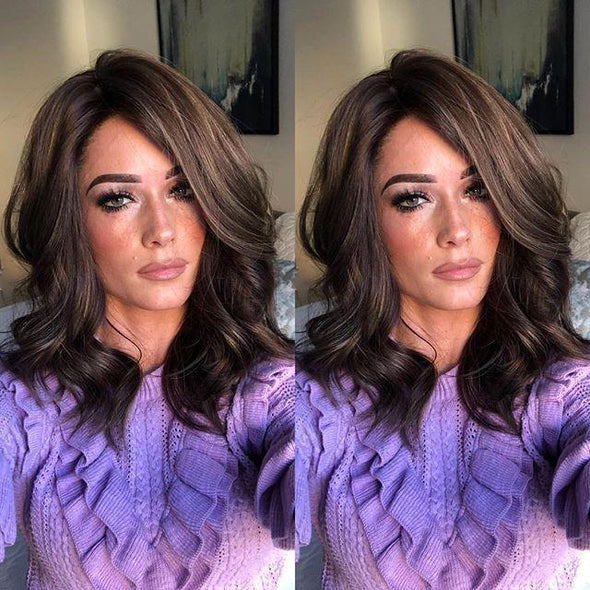 Beauty brown short wavy hair