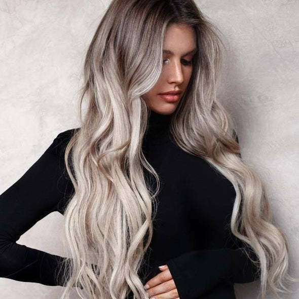 Ashy blond hair