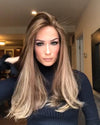 Medium long blond hair