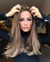 Medium long blond hair