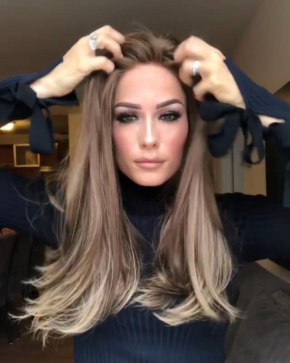 Medium long blond hair