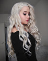 Platinum White Curly Wig