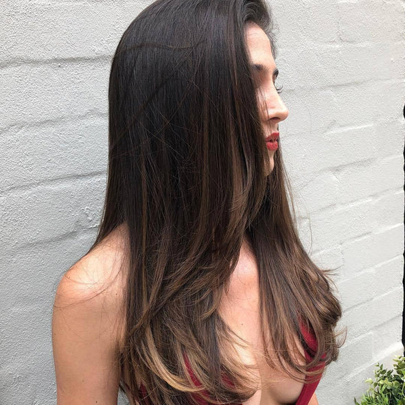 Balck gradient long hair