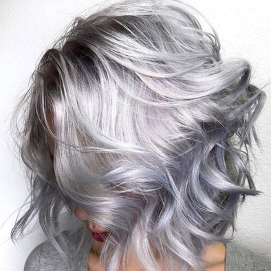 Silver Lob Wave Short Wig