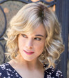 Golden short curly hair