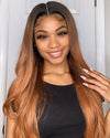 Chestnut brown straight wig