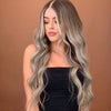 Gray long wavy wig
