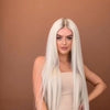 Long Silver Straight wig-140%