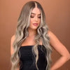 Gray long wavy wig