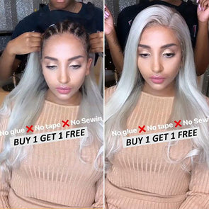 Beauty Long Silver Straight Wig