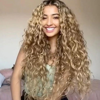 Champagne curls wig-140%(EXTRA THICK AS IN VIDEO)