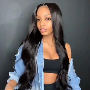 Kyller Long black wave wig— 140%(EXTRA THICK AS IN VIDEO)