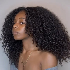 Black kinky wave bob short wig