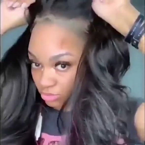 BLACK WAVY HAIR WIG-140%