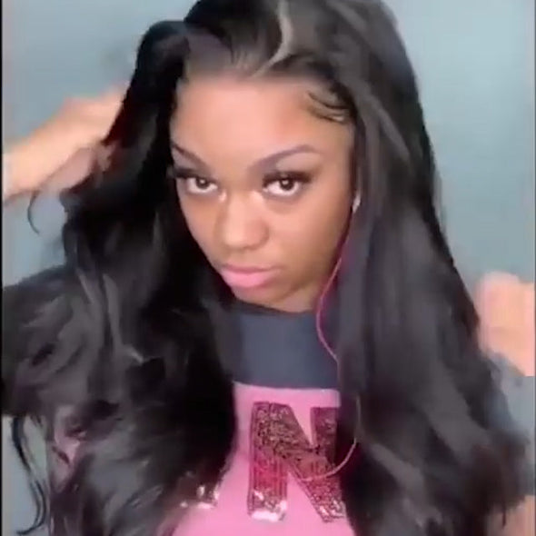 BLACK WAVY HAIR WIG-140%