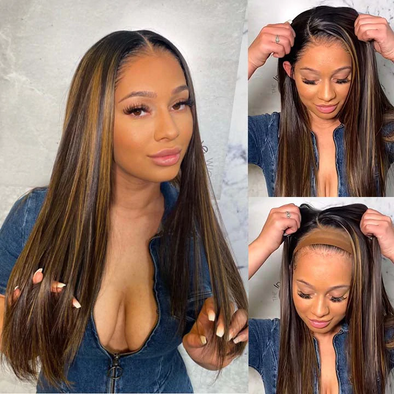 Glueless Brown Straight Long Wig-140%