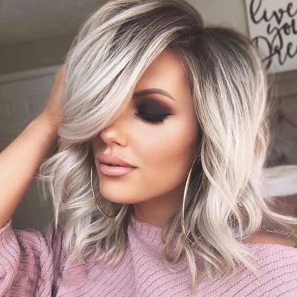 Beautiful Platinum Short Curly Wig