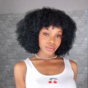 Short Black Bob Wig-A