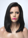 Black wig medium length casual bob cut