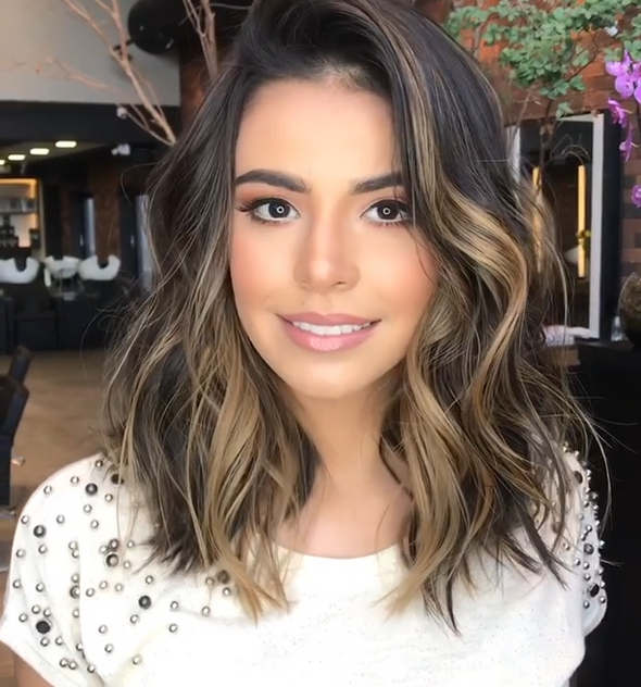 Brown Gold shoulder short hair— 140%(EXTRA THICK AS IN VIDEO)