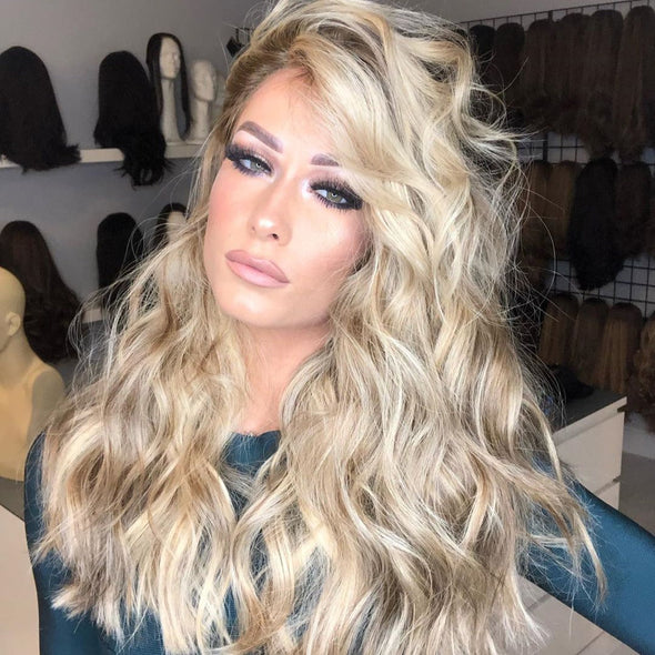 Gorgeous blonde wave curly wig