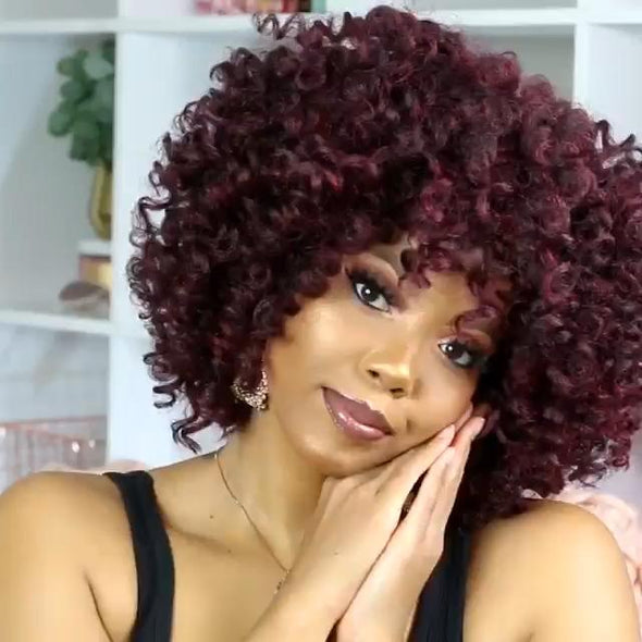 Red Wine Super Fashion Curly Wigs