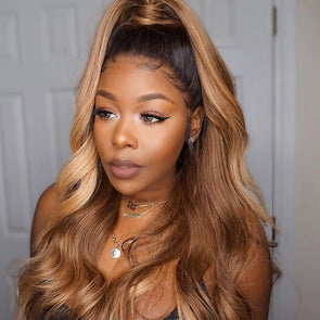 Front Silk Glueless Brazilian Gold Wig-140%