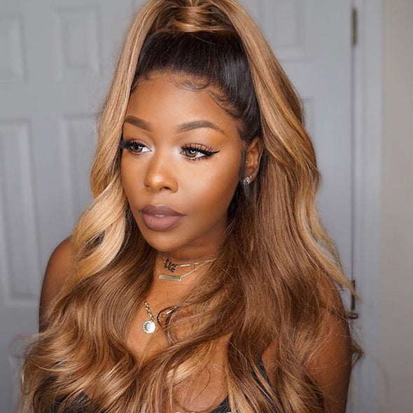 Front Silk Glueless Brazilian Gold Wig-140%