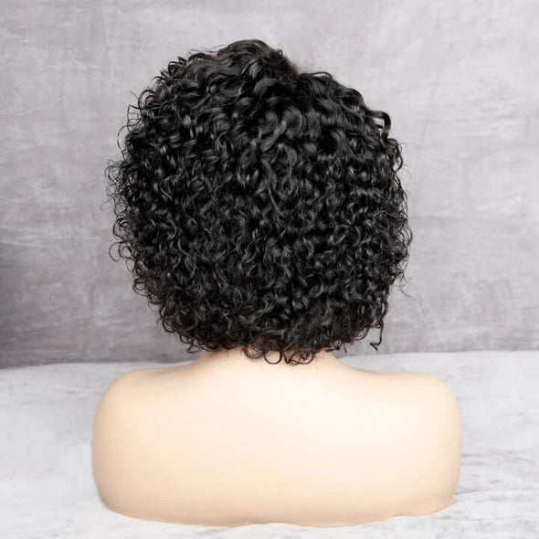 Short Curly Pixie Cut Bob Wigs Brazilian Curly Hair Lace Closure Wigs For African American Black Women