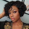 Short Curly Pixie Cut Bob Wigs Brazilian Curly Hair Lace Closure Wigs For African American Black Women
