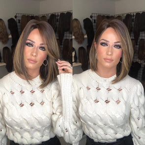 Short and chic black brown wig