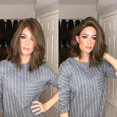 Short gradient brown hair