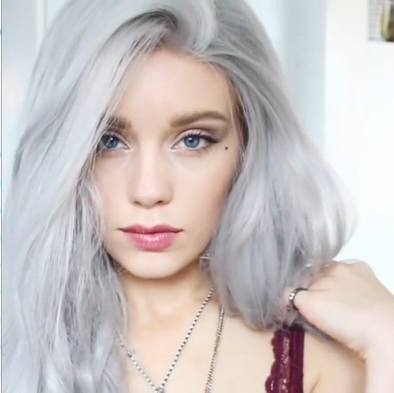 Silver long hair wig-G